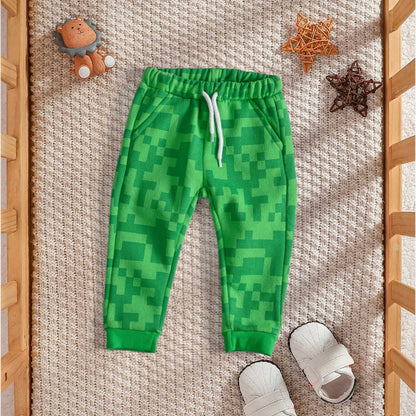 Lefties Kid's Cairo Design Fleece Jogger Pants Kid's Trousers SNR Green 9-12 Months 