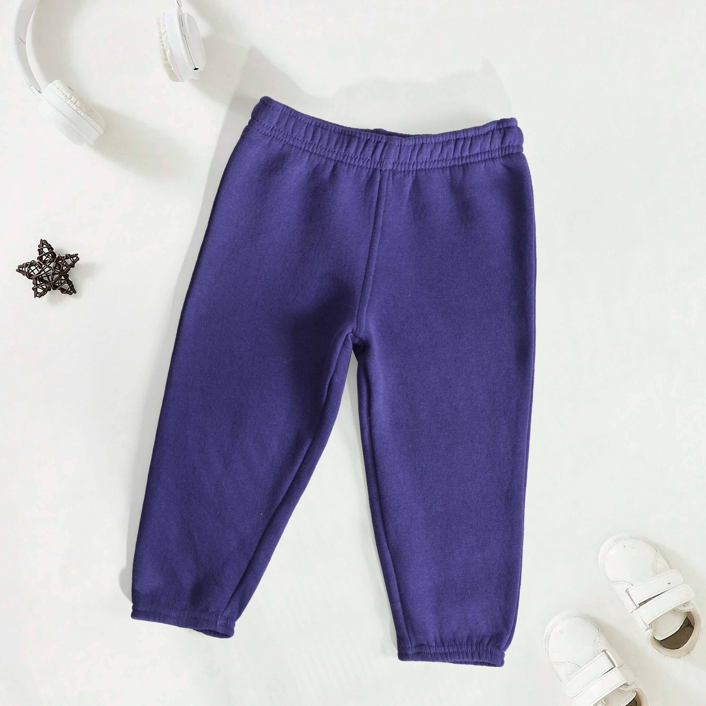 Team Kid's Plain Fleece Sweat Pants Kid's Trousers SNR Purple 12 Months 