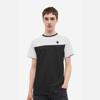 Dongtan Men's Contrast Panel Style Crew Neck Tee Shirt