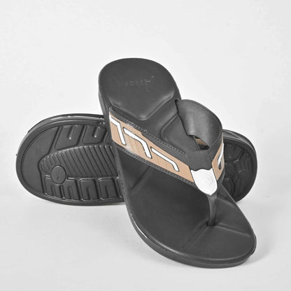 Aerofit Men's Contrast Design Flip Flop Slippers Men's Shoes SNAN Traders Black & Brown EUR 39 