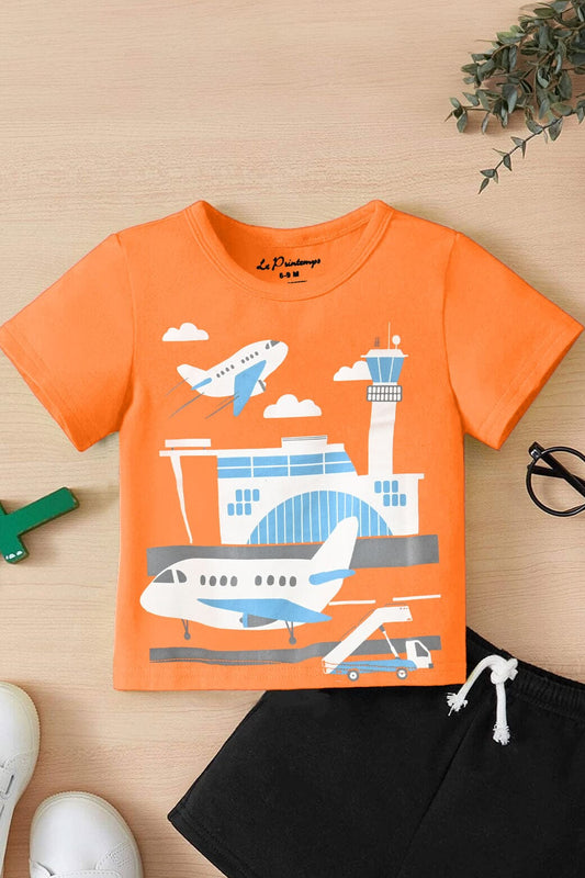 Le Printemps Boy's Airport Printed Tee Shirt Boy's Tee Shirt Athar Traders 