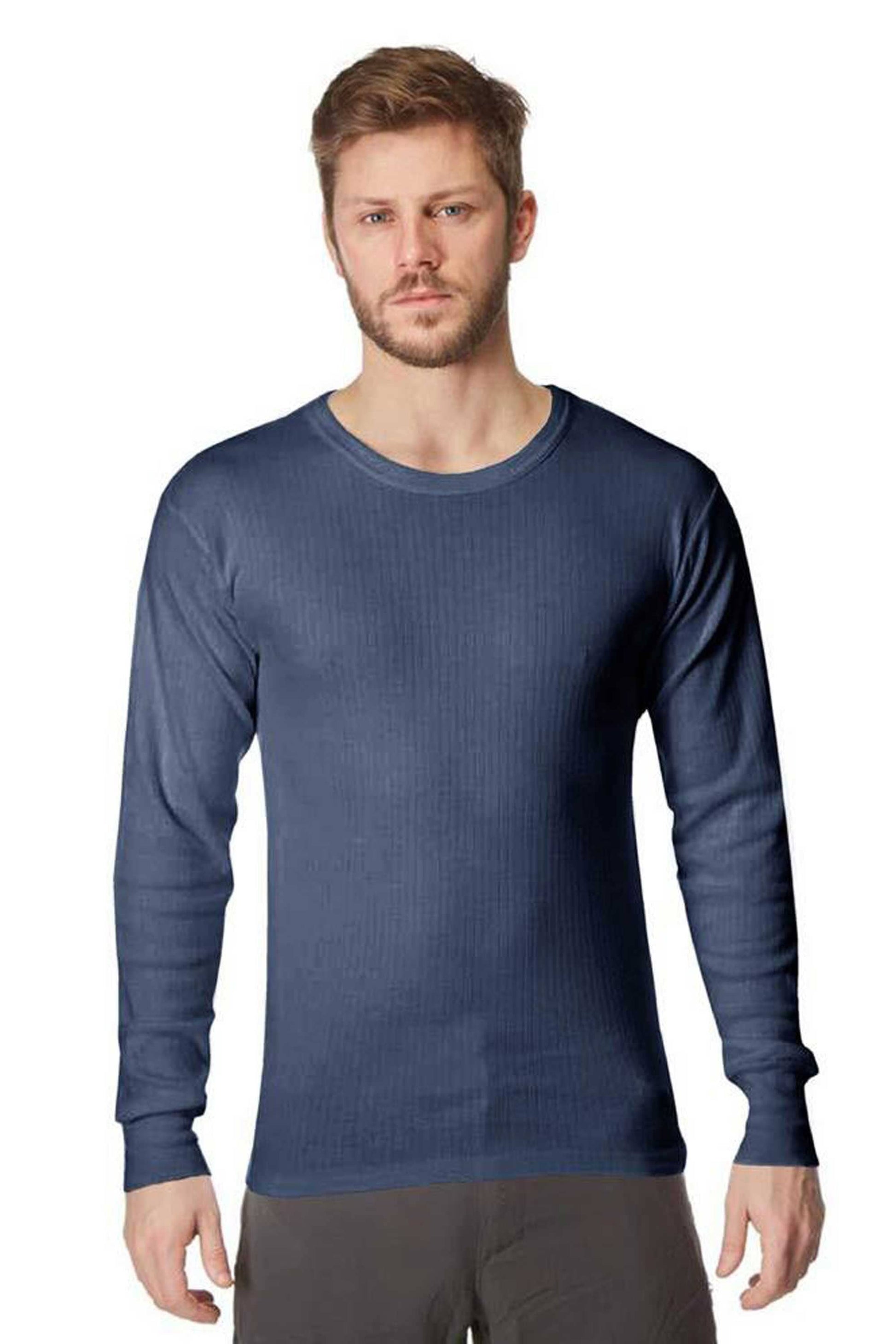 Men's Long Sleeve Minor Fault Thermal Under Shirt Minor Fault Image Denim Blue S 