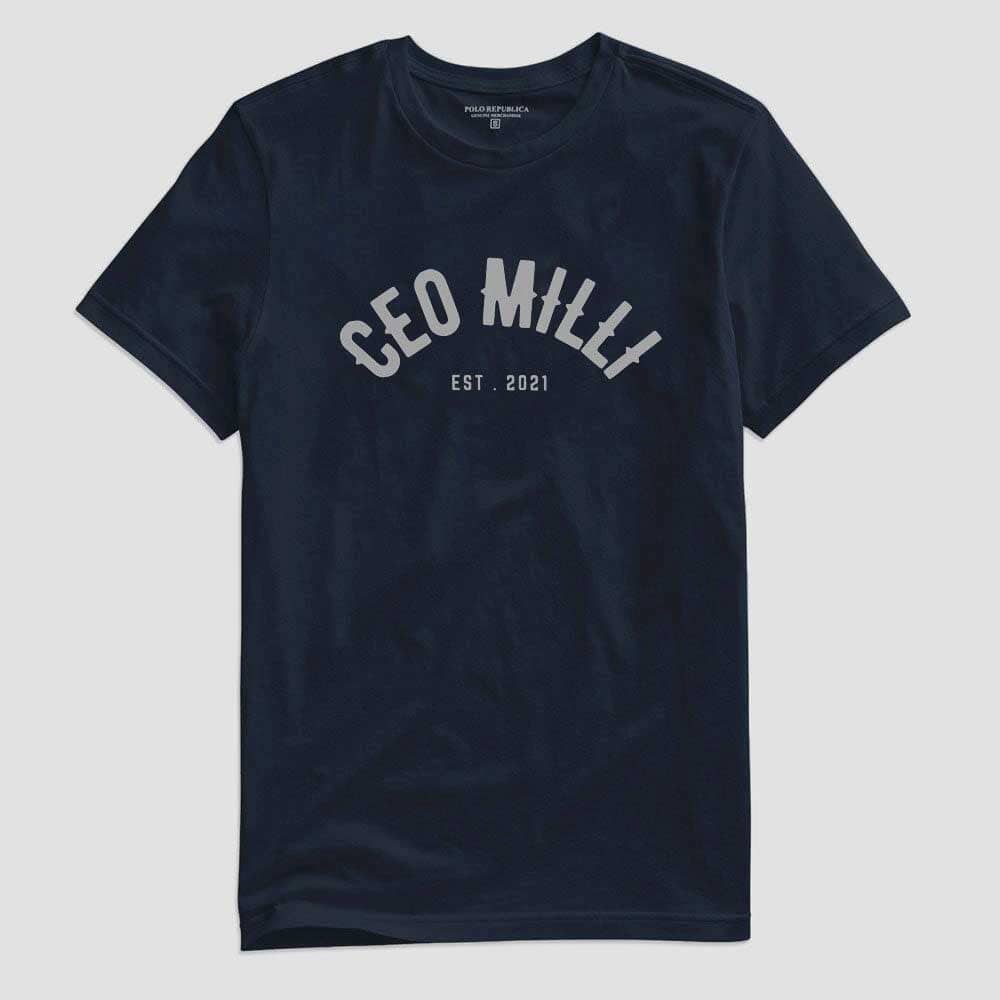 Polo Republica Men's CEO Milli Printed Short Sleeve Tee Shirt Men's Tee Shirt Polo Republica Navy S 