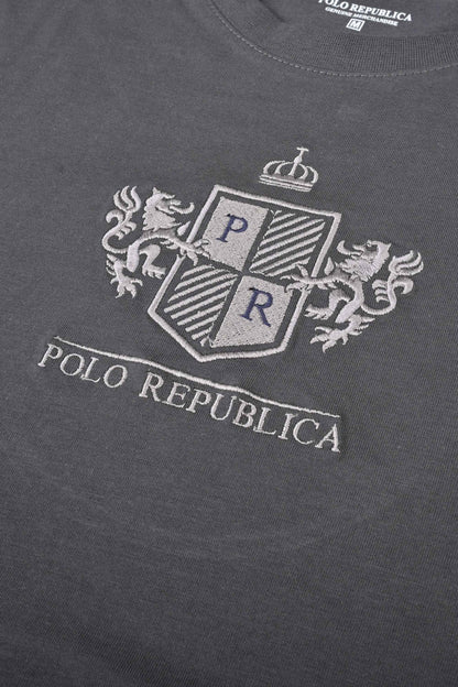 Polo Republica Men's PR Crest Embroidered Crew Neck Tee Shirt Men's Tee Shirt Polo Republica 