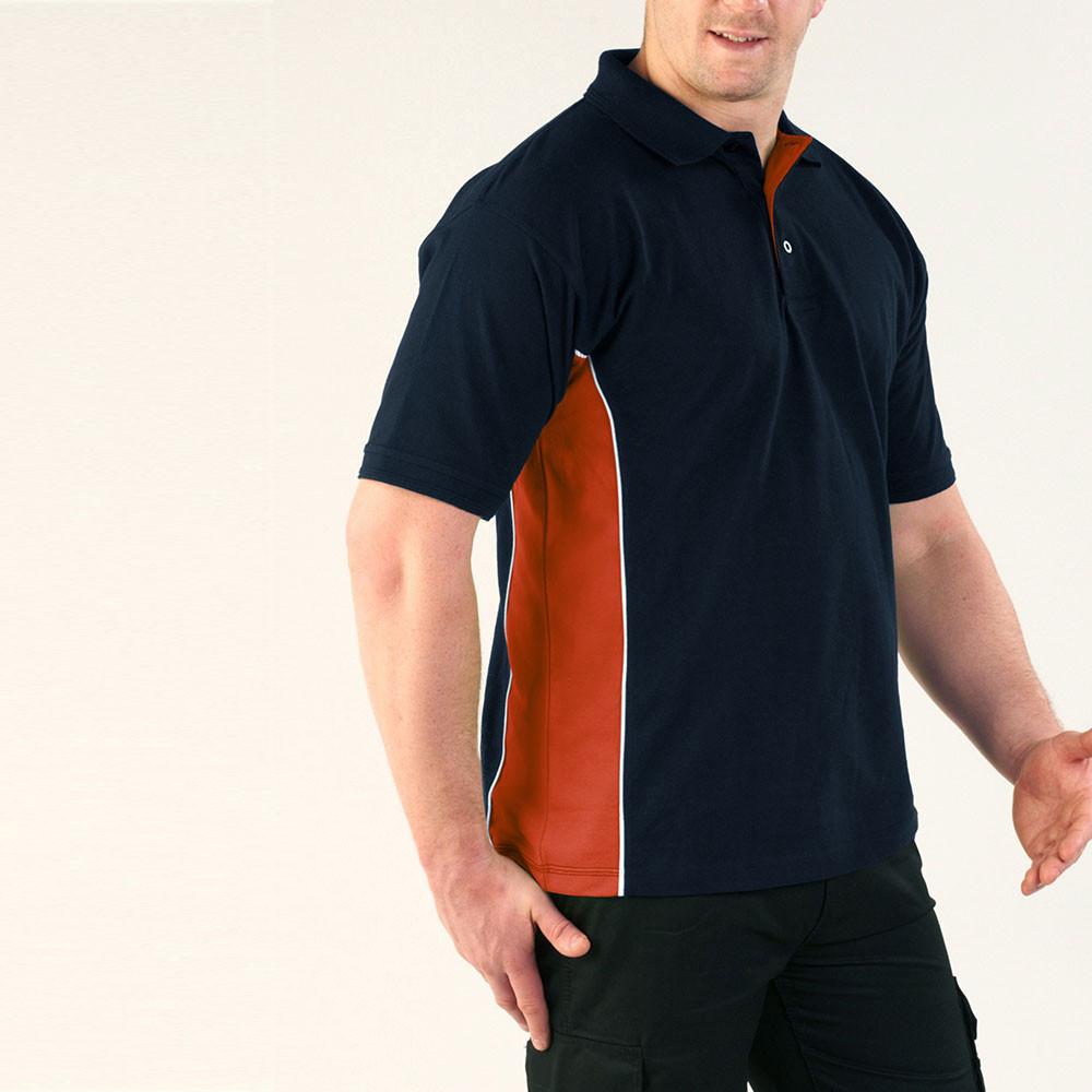 Silver Stone B Quality Polo Shirt B Quality Image Navy Orange S