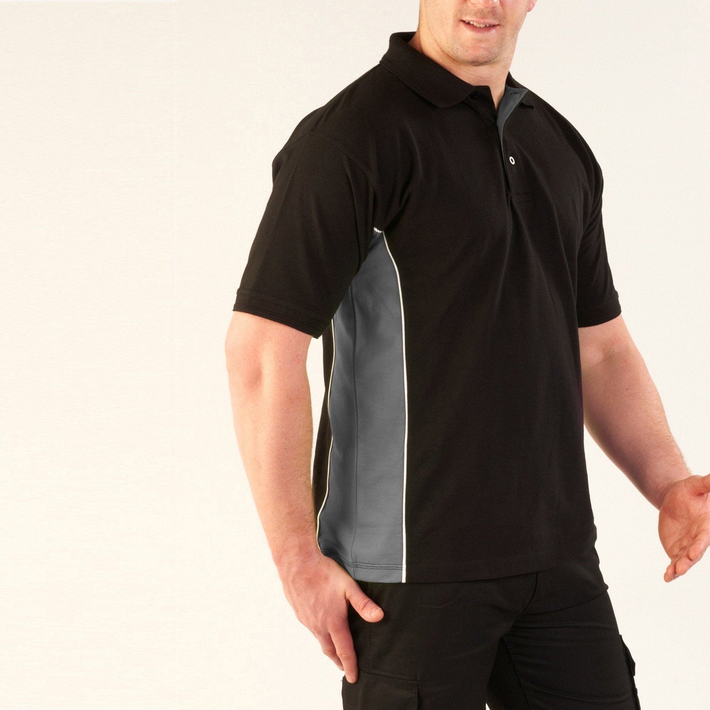 Silver Stone B Quality Polo Shirt B Quality Image Black Graphite L