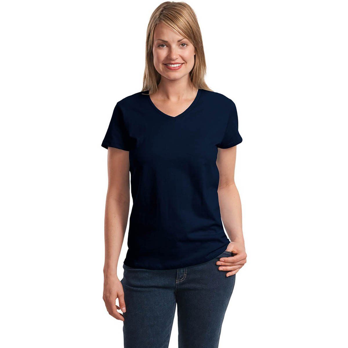 Women's Woliton Short Sleeve V-Neck Minor Fault Tee Shirt