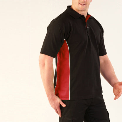 Silver Stone B Quality Polo Shirt B Quality Image Black Red S