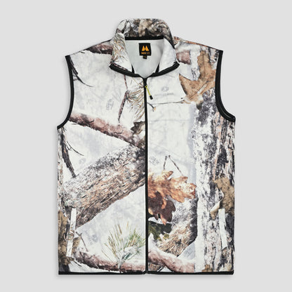 Max 21 Men's Mossy Oak Printed Style Fleece Body Warmer Men's Gilet SZK White S 