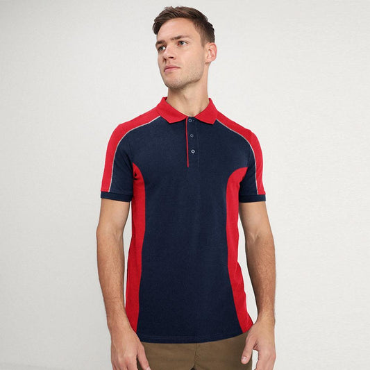 Men's Minor Fault Contrast Panel Pique Polo Shirt