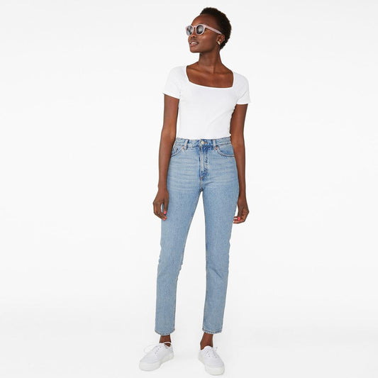 Monki Women's Light Wash Comfy Relaxed Fit Denim Women's Denim SRK 