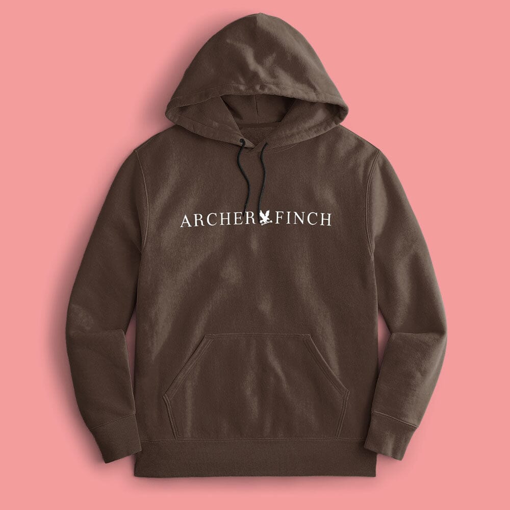 Archer & Finch Men's Logo Printed Fleece Pullover Hoodie Men's Pullover Hoodie LFS Chocolate S 