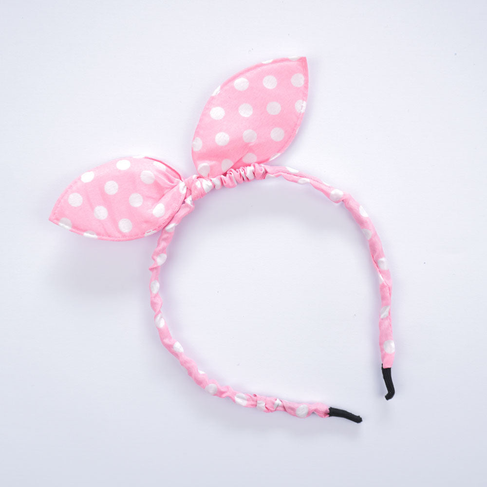 Kid's Bunny Ear Polka Dots Sequence Style Beautiful Head Band Jewellery Al Barka Fashion House Pink 