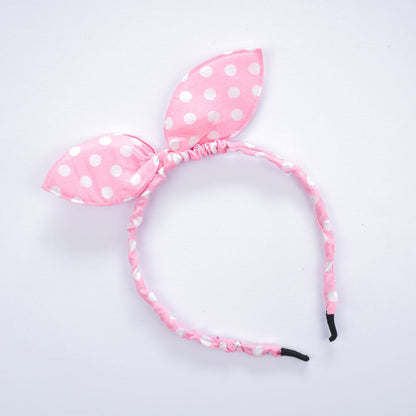 Kid's Bunny Ear Polka Dots Sequence Style Beautiful Head Band Jewellery Al Barka Fashion House Pink 