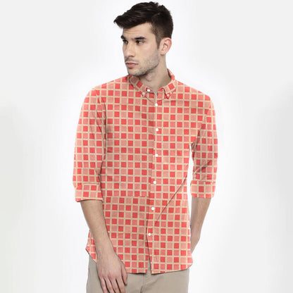 louis philippe red check shirts