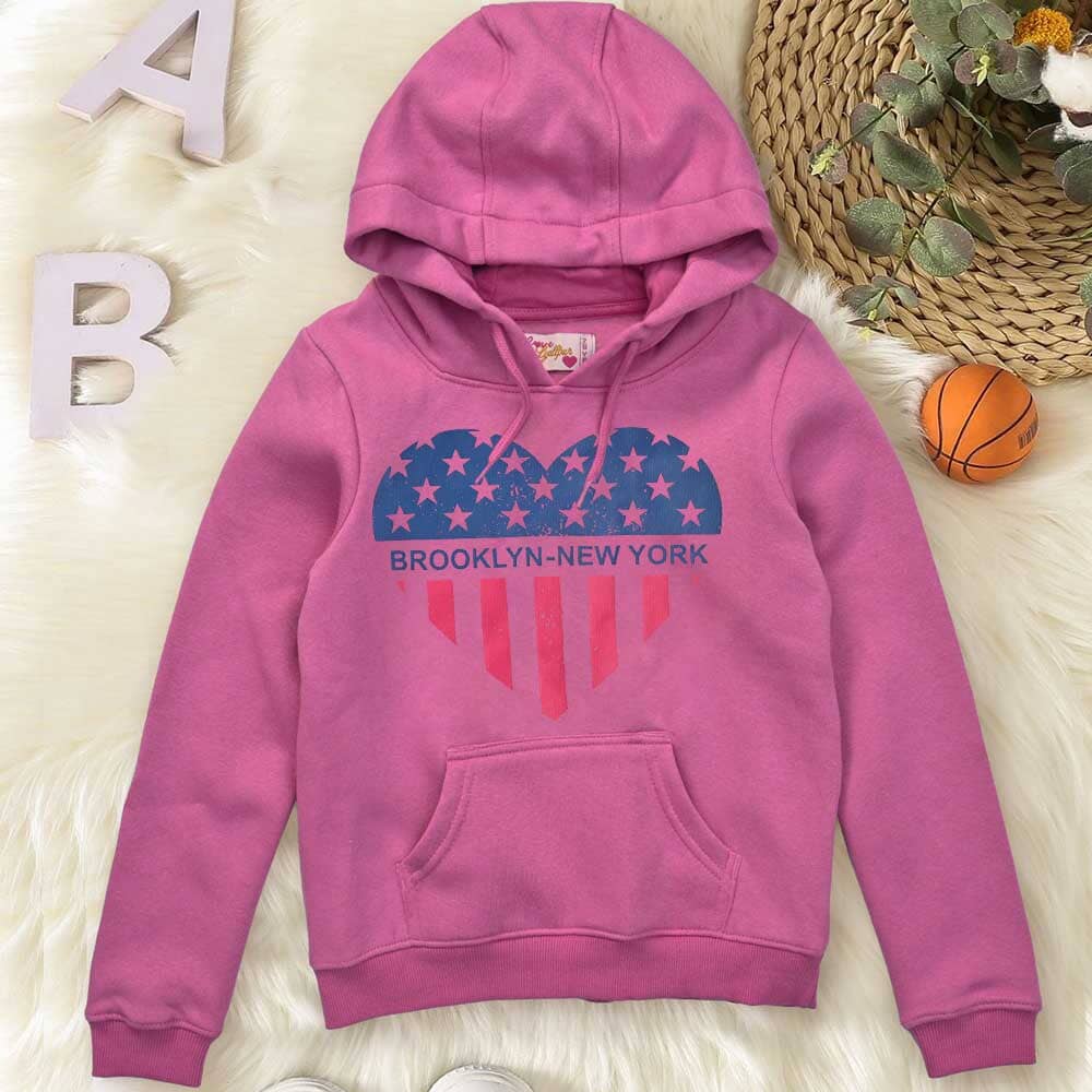 Girl's Heart Brooklyn Printed Pullover Hoodie Girl's Pullover Hoodie LFS Lilac 7-8 Years 