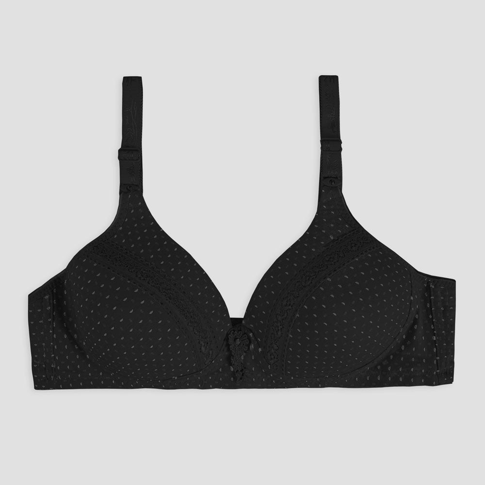 Dailanshu Women's Doted Design Padded Bra Women's Lingerie RAM Black 36 