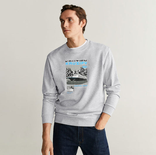 HAS Apparel Men's Cruise Ship Printed Long Sleeve Sweat Shirt Men's Sweat Shirt HAS Apparel 