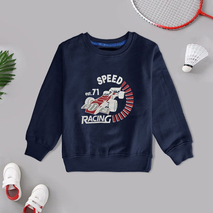 Archer & Finch Kid's Speed Racing Printed Sweat Shirt Boy's Sweat Shirt LFS Dark Navy 3-4 Years 