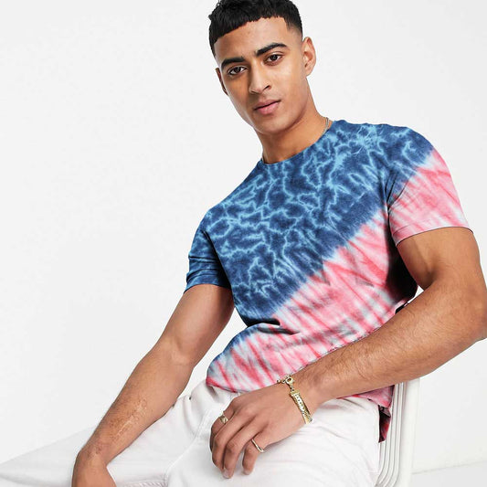 Max 21 Men's US Flag Dip & Dye Style Crew Neck Tee Shirt Men's Tee Shirt SZK 