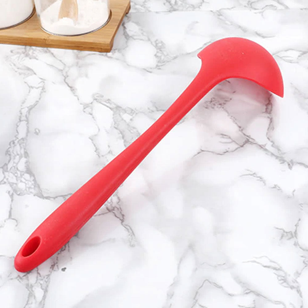 Long Handle Heat Resistant Solid Silicone Spatula Kitchen Accessories ALN 