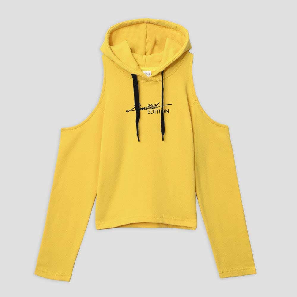 Crop top outlet hoodie yellow