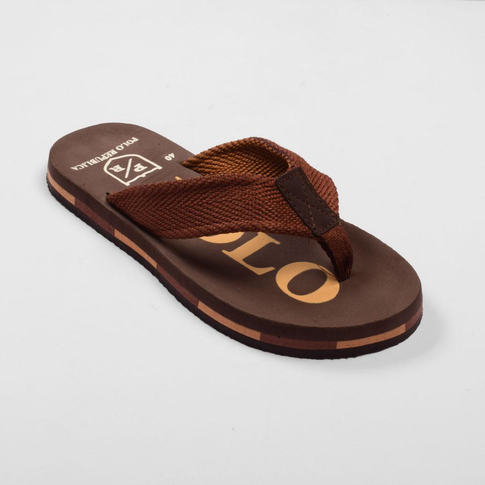 Polo Republica Men's Strider Ultra-Light Soft Flip Flops Slippers Men's Shoes Hamza Traders Brown & Beige EUR 40 