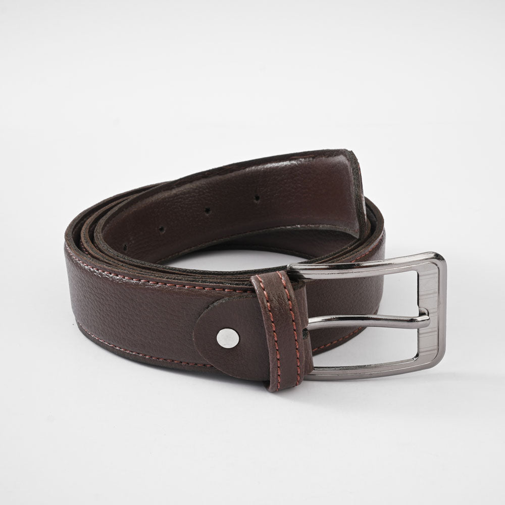 Men's Toulouse Buckle Design Double Sided PU Leather Belt Men's Belt SNAN Traders Chocolate 30-32 