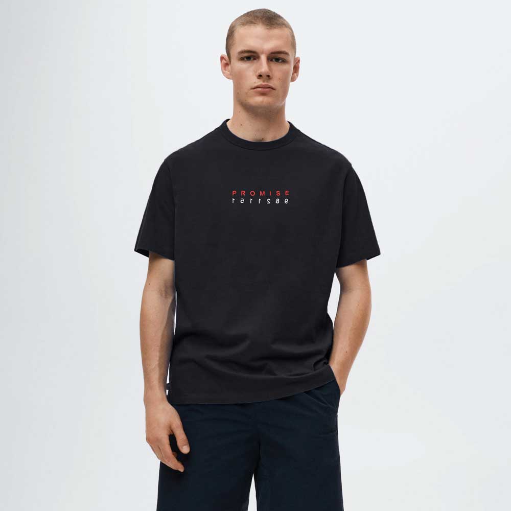 H&M Promise Embroidered Crew Neck Tee Shirt Men's Tee Shirt FTC 