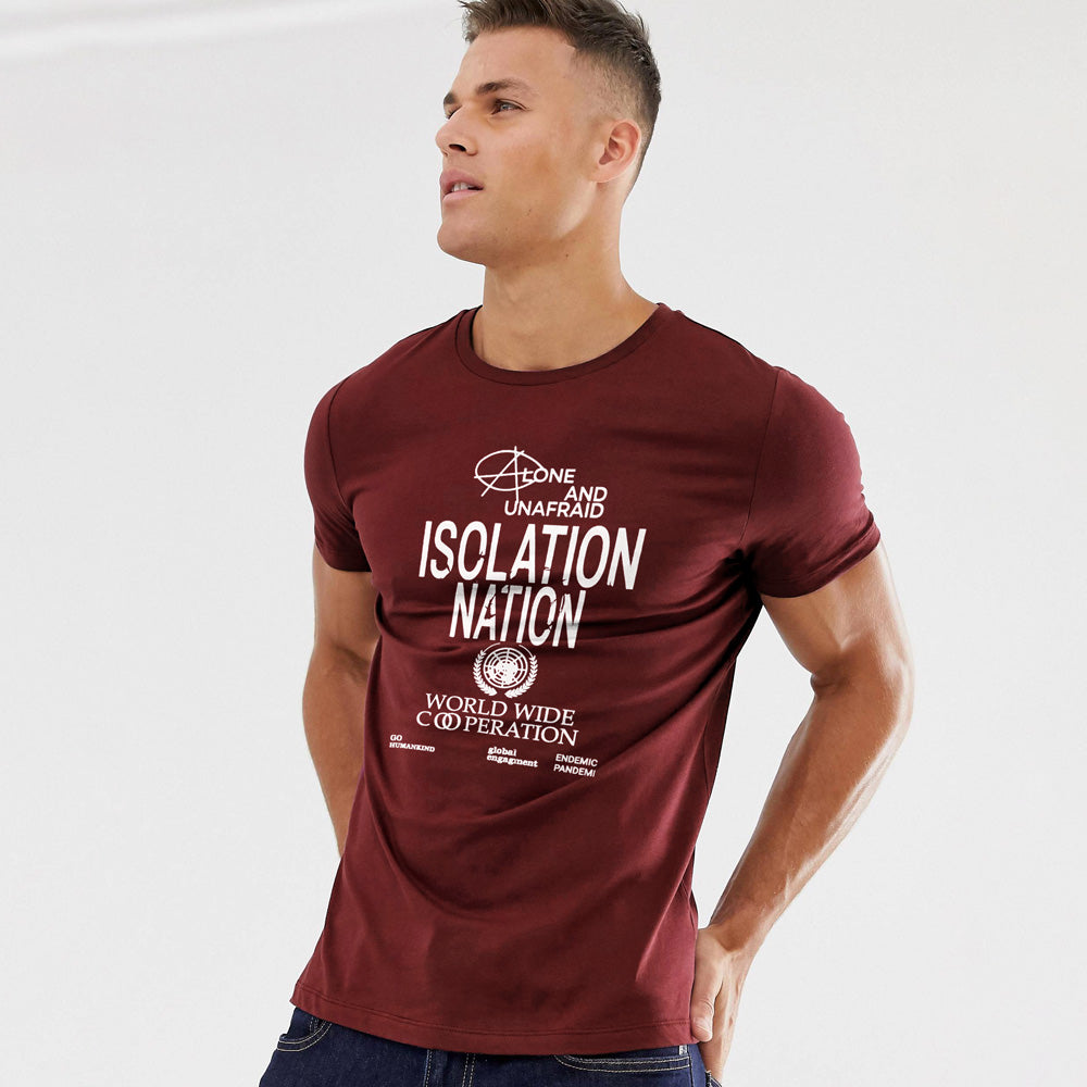 Poler Men's Isolation Nation Printed Crew Neck Tee Shirt Men's Tee Shirt IBT 