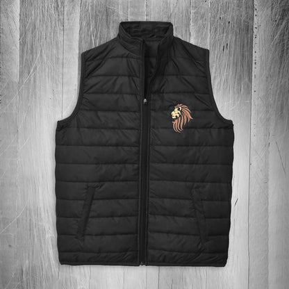 Men's Lion Embroidered Body Warmer Puffer Gilet