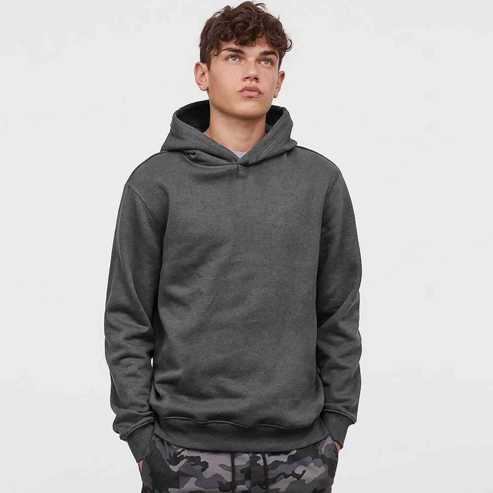 Men's Midelt Solid Design Fleece Pullover Hoodie – elo