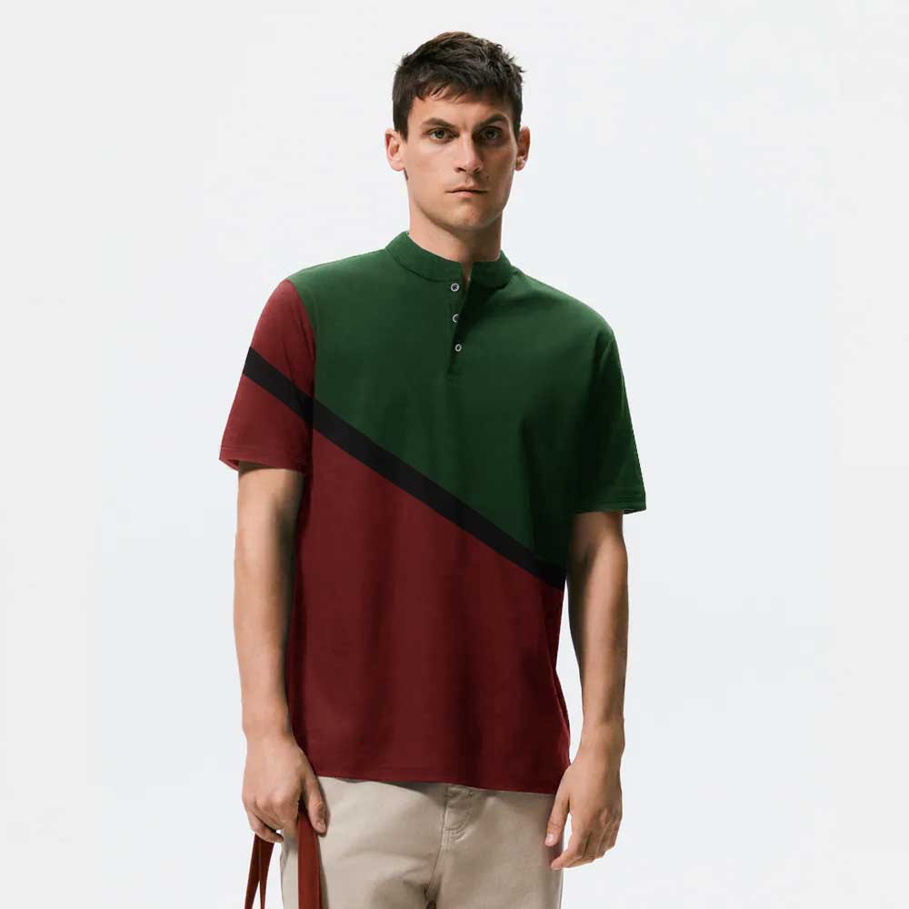 Poler Men's Cuenca Contrast Panel Polo Shirt Men's Polo Shirt IBT 