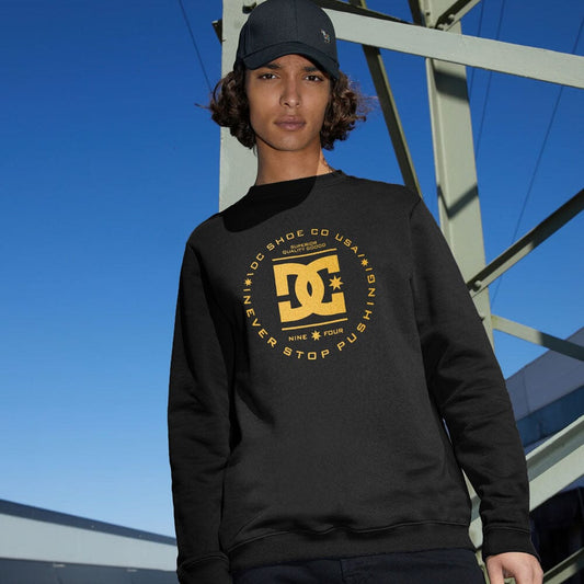 DC Men's IDC Shoes Printed Crew Neck Fleece Sweat Shirt Men's Sweat Shirt Fiza 