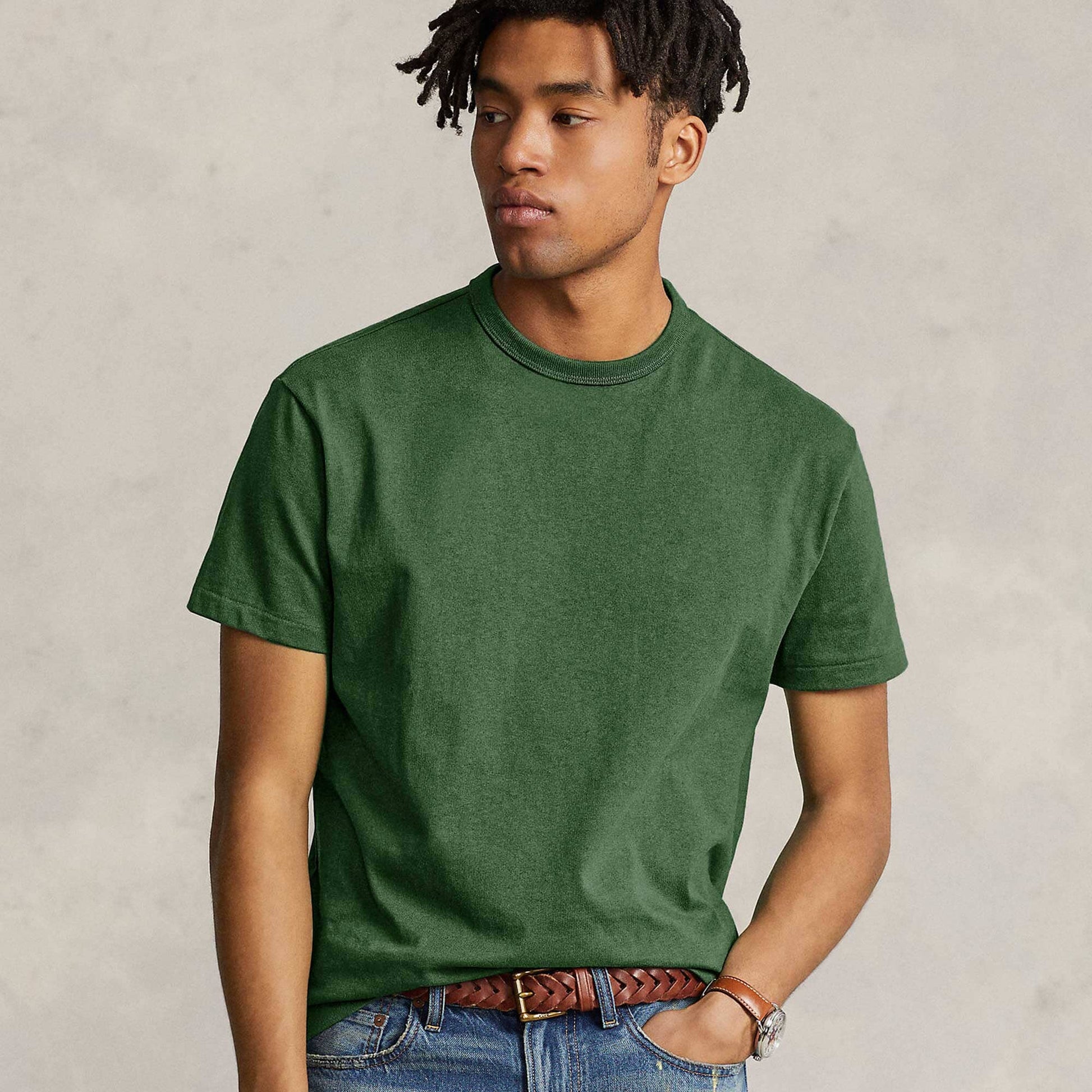 Poler Men's Suchha Solid Design Crew Neck Tee Shirt Men's Tee Shirt IBT Bottle Green S 