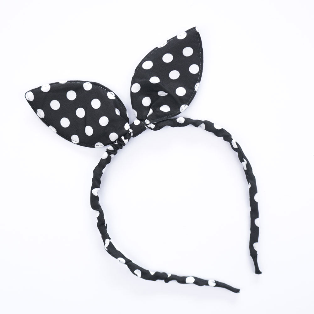 Kid's Bunny Ear Polka Dots Sequence Style Beautiful Head Band Jewellery Al Barka Fashion House Black 