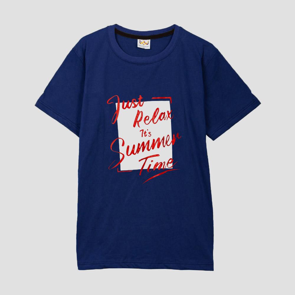 RichMan Just Relax Its Summer Time Printed Tee Shirt Men's Tee Shirt ASE Royal S 