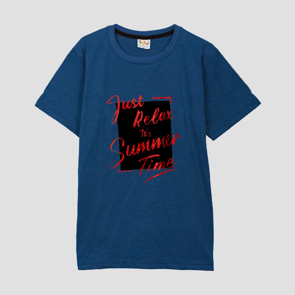 RichMan Just Relax Its Summer Time Printed Tee Shirt Men's Tee Shirt ASE Blue S 