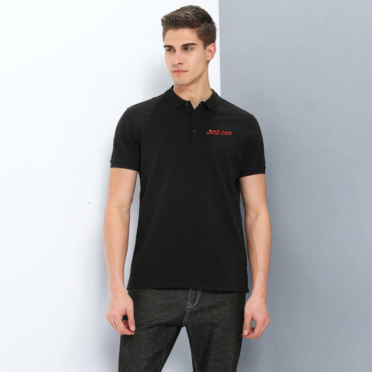 Jet2com Men's Beguiling Pique Minor Fault Polo Shirt Men's Polo Shirt Image Black M 