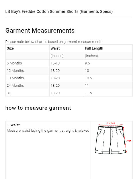 LB Boy's Freddie Cotton Summer Shorts Boy's Shorts SRK 