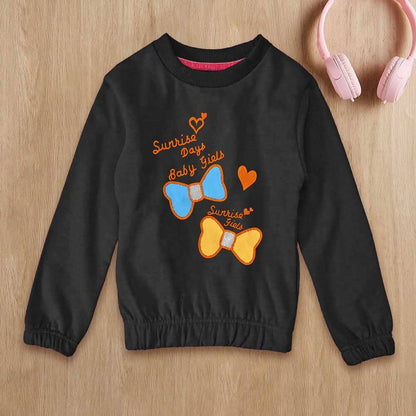 Lyallpur Girl's Sunrise Baby Girl Printed Sweat Shirt Girl's Sweat Shirt LFS Charcoal 2 Years 