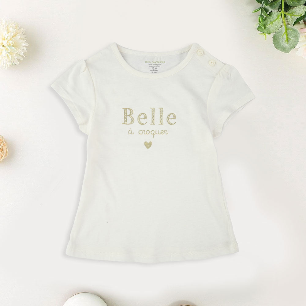 Eco Kid's Belle Printed Button Design Tee Shirt Boy's Tee Shirt SDG White 12 Months 