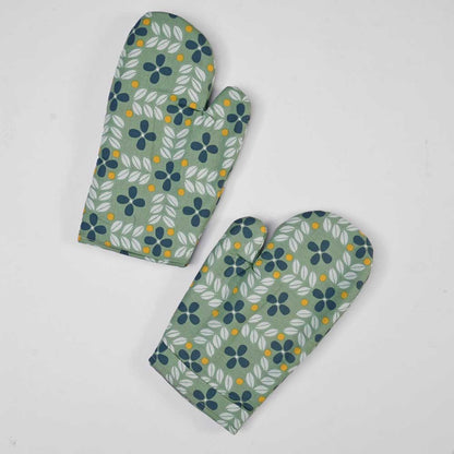 Quimper Cotton Heat Resistant Oven Gloves Pair Kitchen Accessories De Artistic D1 