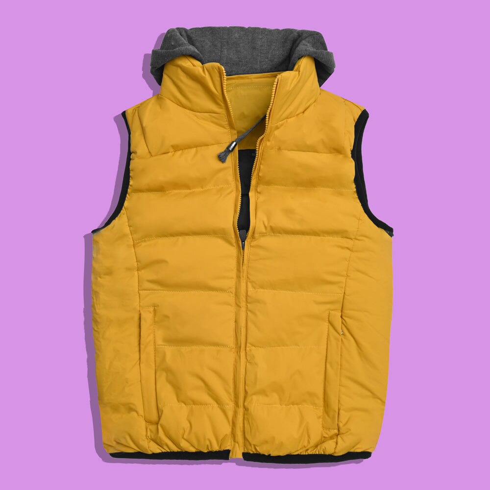 Unisex Cotton Hooded Body Warmer Gilet Unisex Gilet First Choice Yellow S 