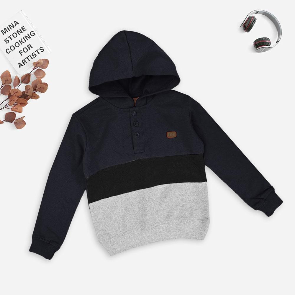 Button best sale neck hoodie