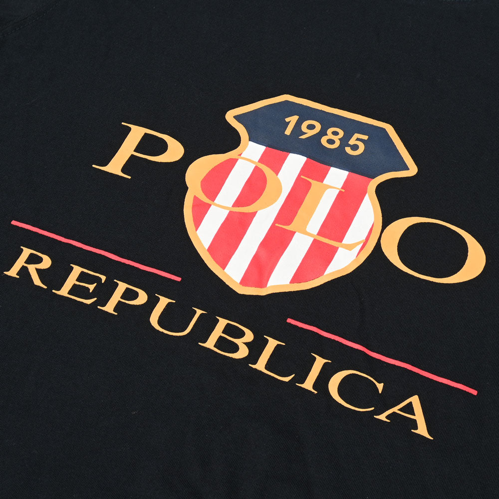 Polo Republica Men's PR Badge 1985 Printed Crew Neck Tee Shirt