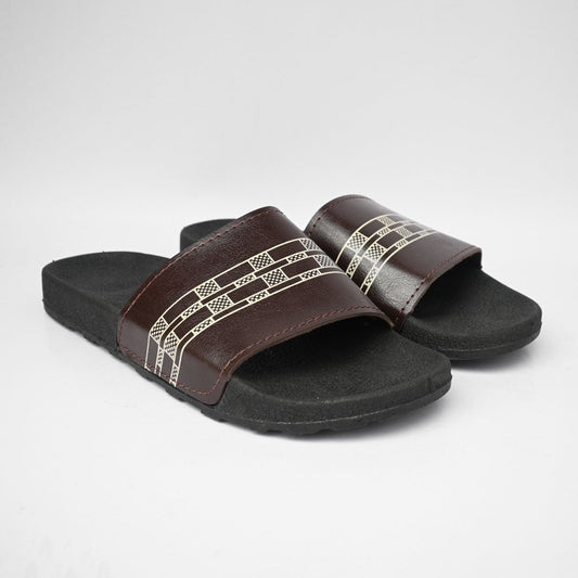 Men's Derbent Printed Design Slides Men's Shoes Hamza Traders 