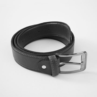 Men's Toulouse Buckle Design Double Sided PU Leather Belt Men's Belt SNAN Traders Black 30-32 