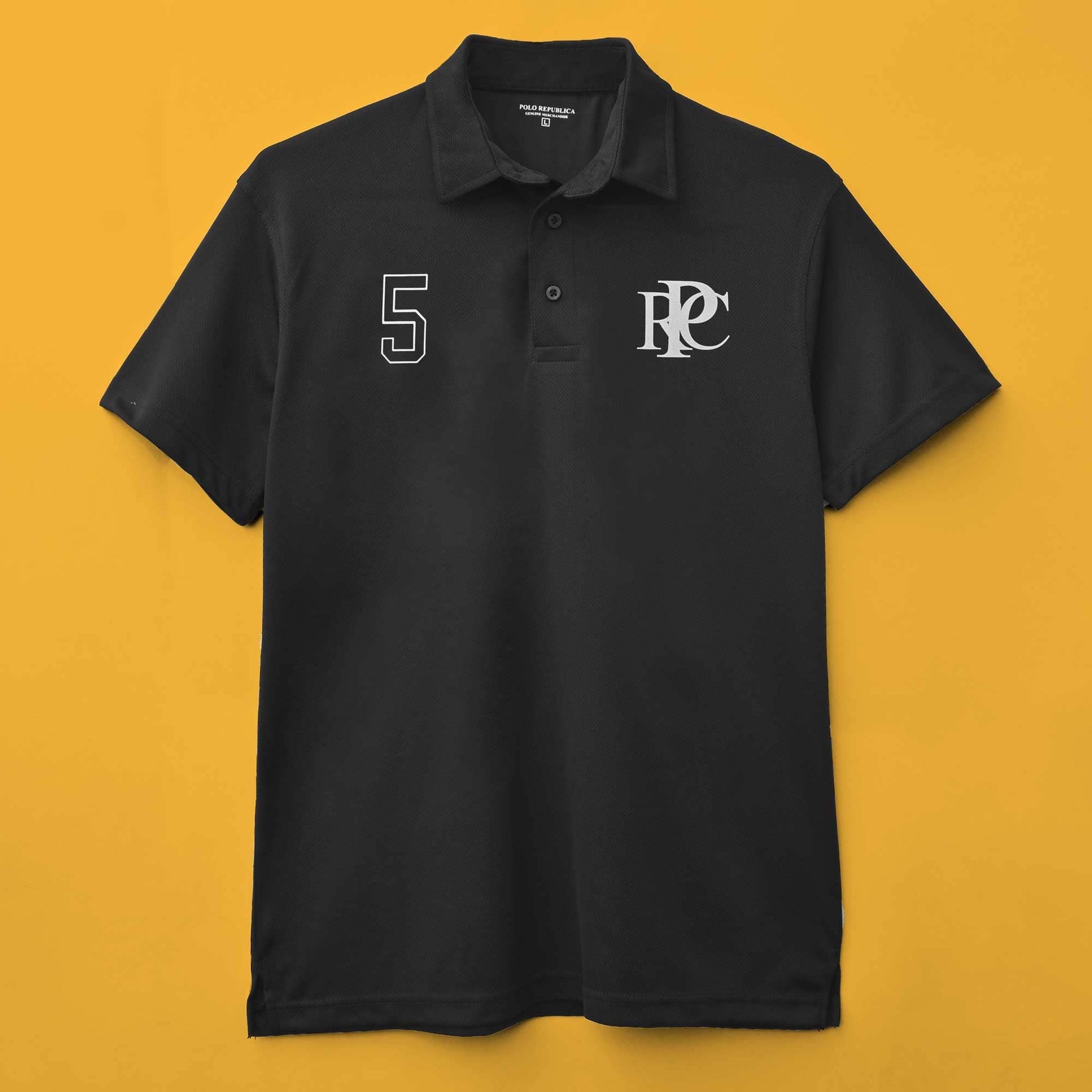 Polo Republica Men's PRC & 5 Printed Activewear Polo Shirt Men's Polo Shirt Polo Republica 