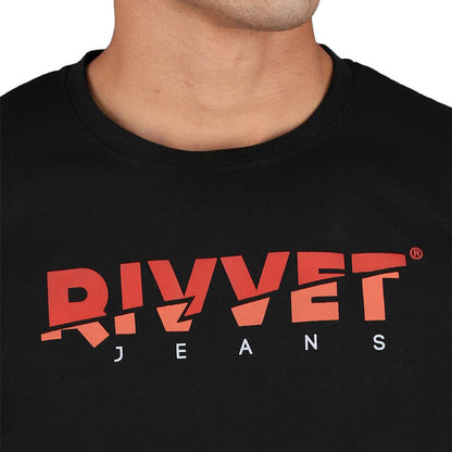 Rivvet Men's Logo Printed Crew Neck Tee Shirt Men's Tee Shirt RTJ 